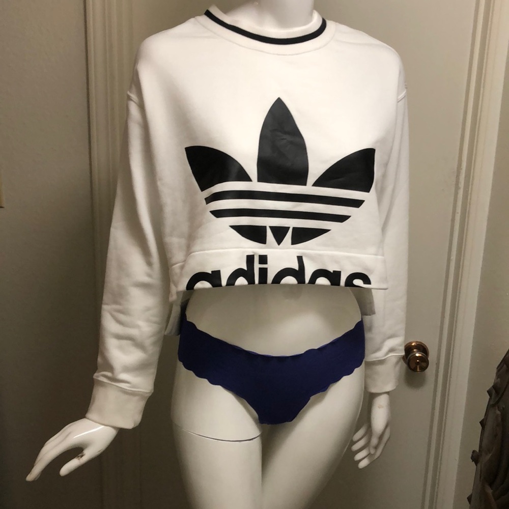 Woman’s Adidas Cropped Logo Sweat Shirt